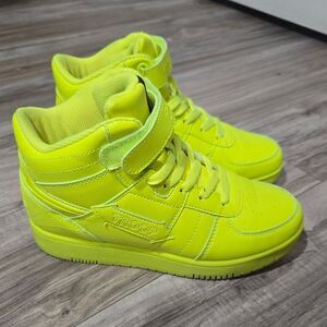 Troop Kid's Crown Mid Sneakers Grade-School Neon Green/ Yellow Sz 5